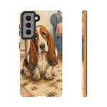 Guilty Basset Hound Phone Case, Muddy Watercolor Art Cover