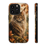 Maine Coon Forest King Watercolor Art Tough Cat Phone Case