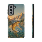 Leaping Golden Trout Lake Scene phone case | Tough Cover