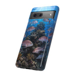 Snapper Reef Phone Case, Sunlit School Ocean Fishing Tough Cover