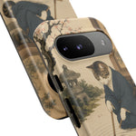 Zen Garden Cat Phone Case, Sand Spiral Japanese Art Cover