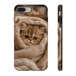 Persian Kitten Burrito Phone Case, Cozy Blanket Portrait Cover