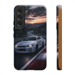 Skyline GT-R R34 White Nurburgring Speed Art Tough Phone Case