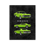 1971 Demon Muscle Car Blanket | Vintage Green Throw