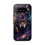 Cosmic Wolf Phone Case, Galaxy Nebula Portrait Tough Cover, Gift