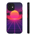 Classic Grid Sunset Vaporwave Art Tough Phone Case