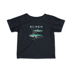 1969 Chevy C10 Baby Tee Toddler Shirt Green White Classic Pickup Graphic Top