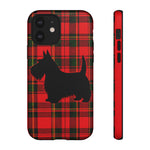 Scottish Terrier Silhouette Plaid Art Tough Phone Case