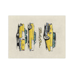 1955 Yellow Chevy Bel Air Illustration Blanket | Vintage Car Throw