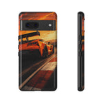 Orange C7 ZR1 High Wing Sports Car Tough Phone Case