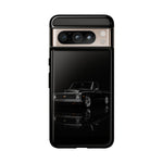Black Classic C10 Truck Phone Case | Vintage Pickup Reflection, Minimal Auto Design
