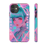 Neon Cyber Geisha phone case | Tough Case