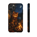 Campfire Cat Phone Case, Marshmallow Night Painterly Cover