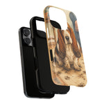 Guilty Basset Hound Phone Case, Muddy Watercolor Art Cover