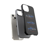 1970 Chevelle SS Phone Case Blue, Three-View Vector Tough Cover