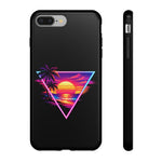 Synthwave Sunset Triangle Phone Case Retro Vaporwave Case