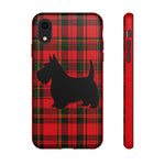 Scottish Terrier Silhouette Plaid Art Tough Phone Case