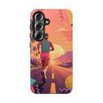Retro Runner Sunset phone case | 80s Vaporwave jogging design
