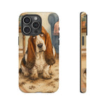Guilty Basset Hound Phone Case, Muddy Watercolor Art Cover