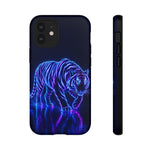 Neon Blue Tiger phone case | tough protective cover