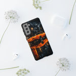 Orange Daytona Phone Case, Rainy City Night Muscle Car Tough Cover