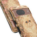 Persian Cat Floral Art Nouveau Tough Phone Case
