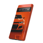 Orange Camaro Phone Case, ZL1 American Muscle Car Tough Cover for Men Gift