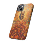 Yorkshire Terrier Jumping in Autumn Leaves Tough Case | Fall Dog Phone Cover