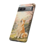 Akita under Cherry Blossoms Dog Breed Phone Case