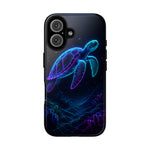 Neon Cyber Sea Turtle Tough Phone Case Ocean Design