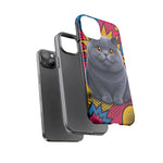British Shorthair Round Pop Art Tough Phone Case