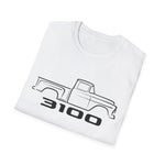 1956 3100 Pickup Black Outline Silhouette Emblem Classic Truck T-Shirt Chevy Fan Gift Tee