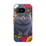 British Shorthair Round Pop Art Tough Phone Case