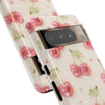 Pink Cherry Pattern Phone Case | Cute Retro Fruit Design