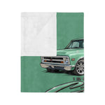 1968 Chevy C10 Pickup illustration Velveteen Microfiber Blanket | Retro Truck