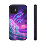 Neon Dolphin Ocean Vaporwave Art Tough Phone Case