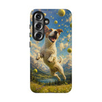 Happy Jack Russell Jumping with Tennis Balls Phone Case | Dog Lover