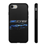 Blue C7 Z06 Sports Car Tough Phone Case Track Style Cover Gift