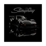 Chevy Corvette C3 Stingray Poster Classic Muscle Car Wall Art Print Black Retro