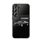 Black Z28 Camaro Phone Case Muscle Car American Flag Tough Cover