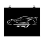 2019 Corvette ZR1 Poster C7 Supercar Wall Art Modern Sports Car Print Decor