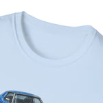 Blue 1973 Corvette Illustration T-Shirt | Classic Sports Car Trio