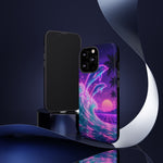 Neon Dolphin Ocean Vaporwave Art Tough Phone Case
