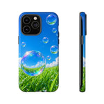 Bubbles Over Grass phone case | Tough Cover