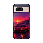 FD RX-7 Retro Sunset Sports Car Tough Case | Neon Vaporwave Beach Drive