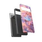 Floating Pool Deck Phone Case, Pastel Cloud 3D Render Cover