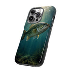 Largemouth Bass Phone Case, Sunlit Underwater Tough Cover, Gift