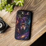Cosmic Wolf Phone Case, Galaxy Nebula Portrait Tough Cover, Gift