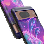 Neon Dolphin Ocean Vaporwave Art Tough Phone Case