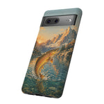 Leaping Golden Trout Lake Scene phone case | Tough Cover